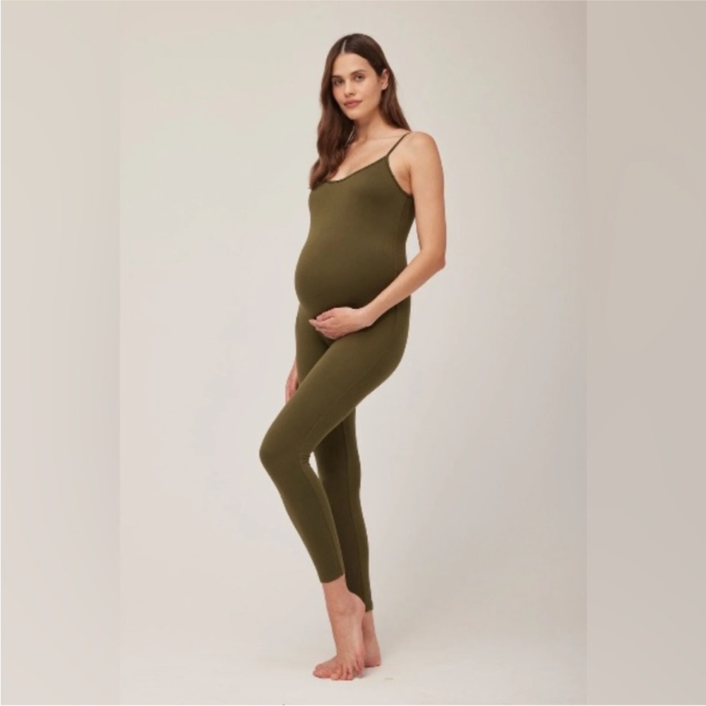 Bumpsuit The Kate Maternity Olive Green Unitard Jumpsuit Size XS